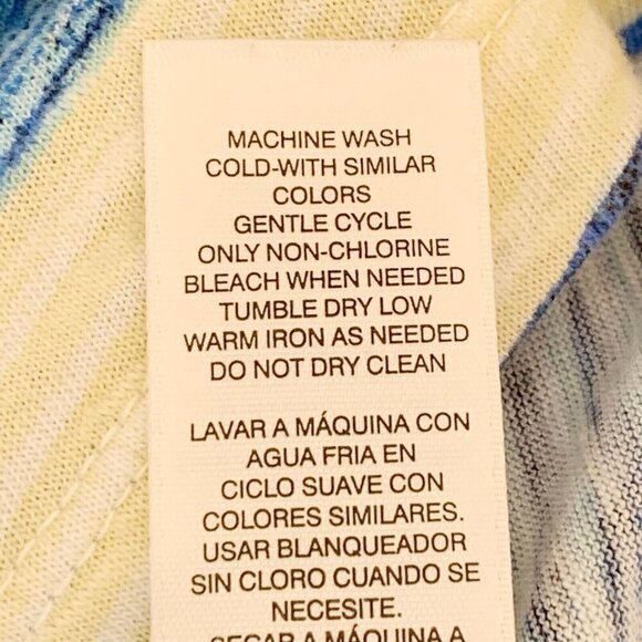 Chico’s Top Womens Large‎ Blue White Watercolor Asymmetrical Abstract Stripe - Picture 7 of 8